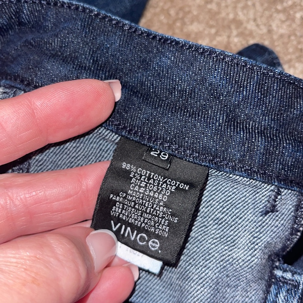 Vince Women's High Rise Jeans - Dark Blue - Picture 6 of 8